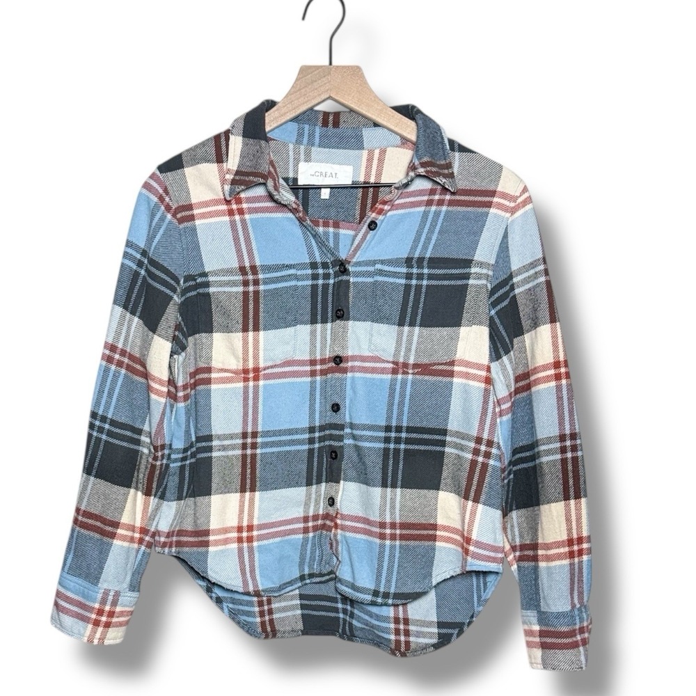 THE GREAT. The Scouting Shirt In Smokey Mountain Plaid Flannel Button 2 Medium